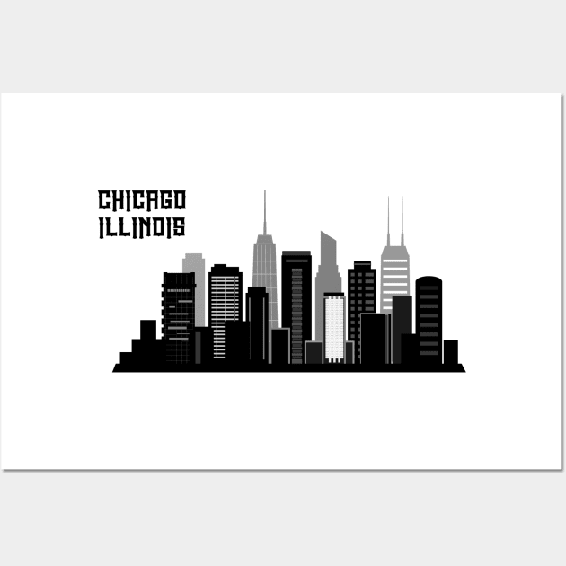 Chicago Illinois skyline Wall Art by Travellers